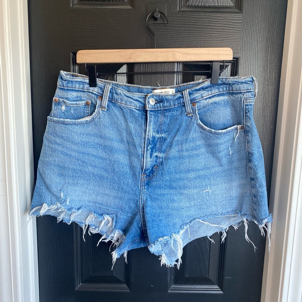 High Waist Distressed Denim Shorts